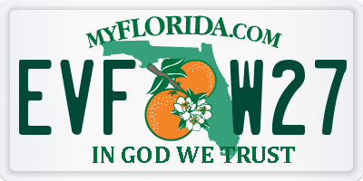 FL license plate EVFW27