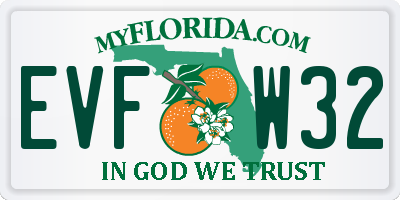 FL license plate EVFW32