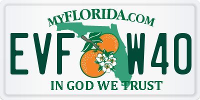 FL license plate EVFW40