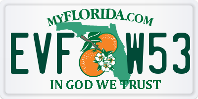 FL license plate EVFW53