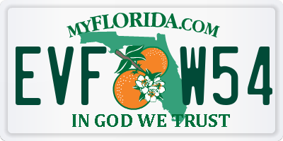 FL license plate EVFW54