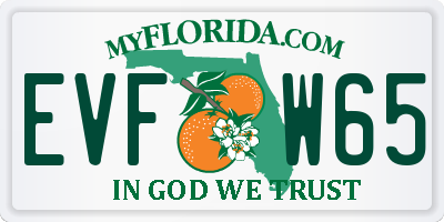 FL license plate EVFW65