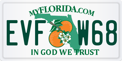 FL license plate EVFW68