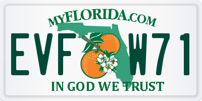FL license plate EVFW71