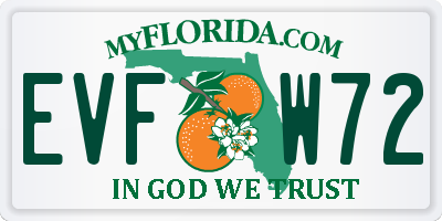 FL license plate EVFW72