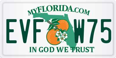 FL license plate EVFW75