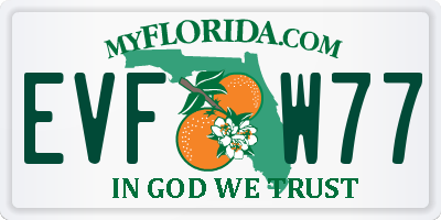 FL license plate EVFW77