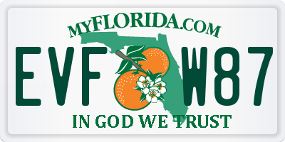 FL license plate EVFW87