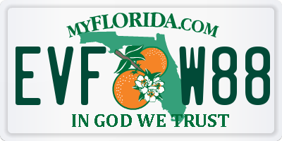 FL license plate EVFW88