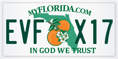 FL license plate EVFX17