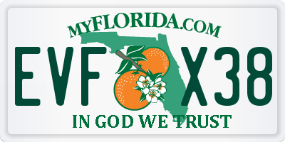 FL license plate EVFX38