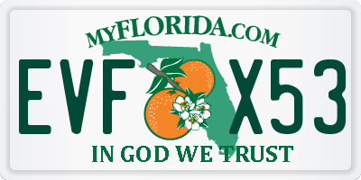 FL license plate EVFX53