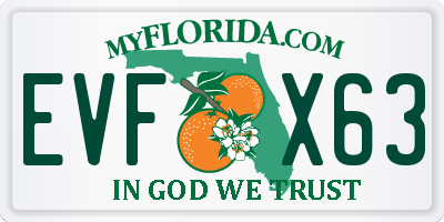 FL license plate EVFX63