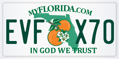FL license plate EVFX70