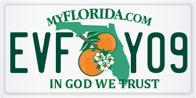 FL license plate EVFY09