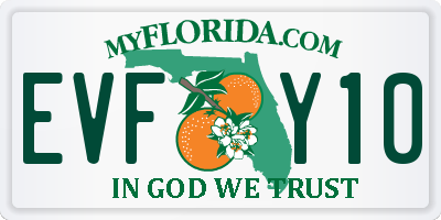 FL license plate EVFY10
