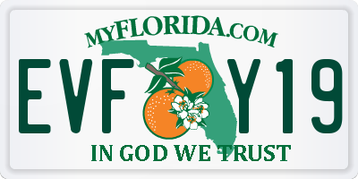 FL license plate EVFY19