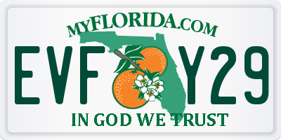 FL license plate EVFY29