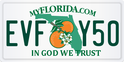 FL license plate EVFY50