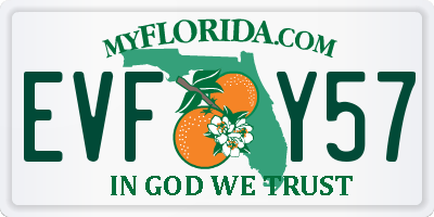 FL license plate EVFY57