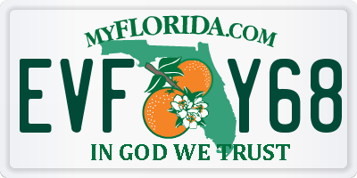 FL license plate EVFY68