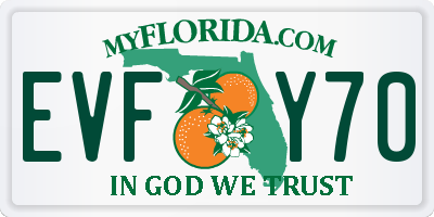 FL license plate EVFY70