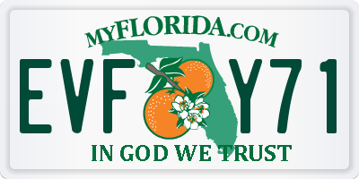 FL license plate EVFY71