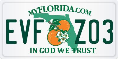 FL license plate EVFZ03