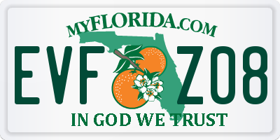 FL license plate EVFZ08