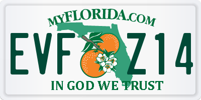 FL license plate EVFZ14