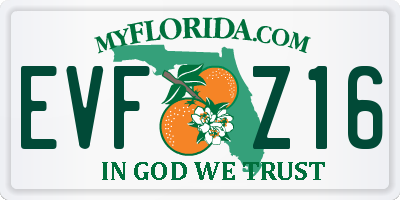 FL license plate EVFZ16