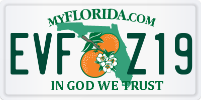 FL license plate EVFZ19
