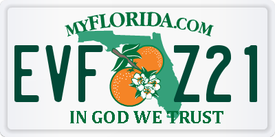 FL license plate EVFZ21