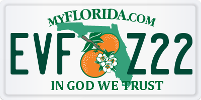 FL license plate EVFZ22