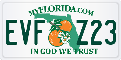 FL license plate EVFZ23