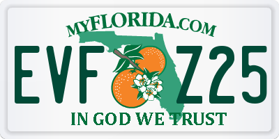 FL license plate EVFZ25