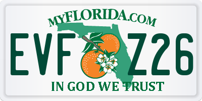 FL license plate EVFZ26