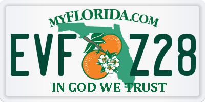 FL license plate EVFZ28