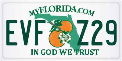 FL license plate EVFZ29