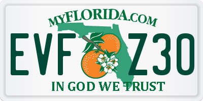 FL license plate EVFZ30