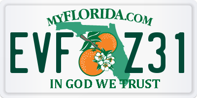 FL license plate EVFZ31
