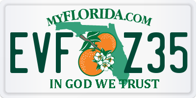 FL license plate EVFZ35