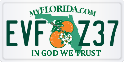 FL license plate EVFZ37