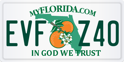 FL license plate EVFZ40