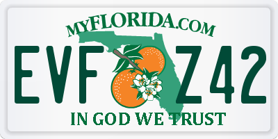 FL license plate EVFZ42