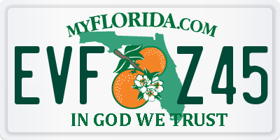 FL license plate EVFZ45