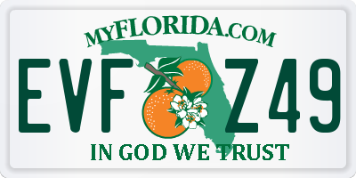 FL license plate EVFZ49