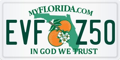 FL license plate EVFZ50