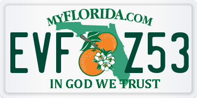FL license plate EVFZ53