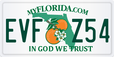 FL license plate EVFZ54
